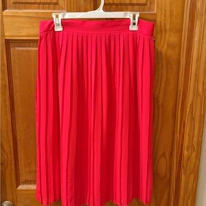 Banana Republic Pleated Midi Skirt in Hot Pink